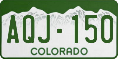 CO license plate AQJ150