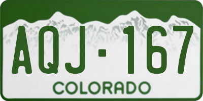 CO license plate AQJ167