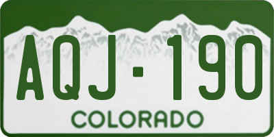 CO license plate AQJ190