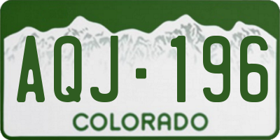 CO license plate AQJ196