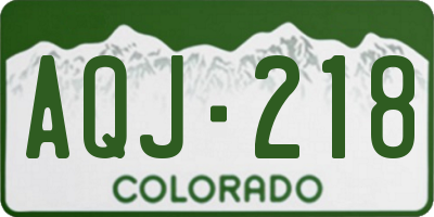 CO license plate AQJ218