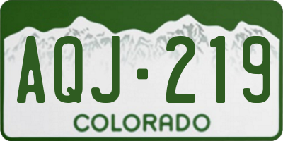 CO license plate AQJ219