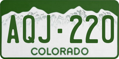 CO license plate AQJ220