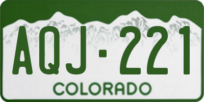 CO license plate AQJ221