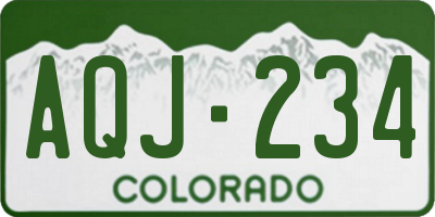CO license plate AQJ234