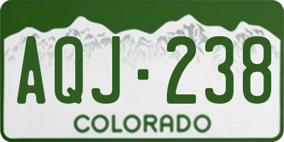 CO license plate AQJ238