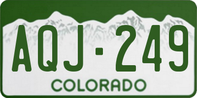 CO license plate AQJ249