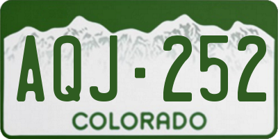 CO license plate AQJ252