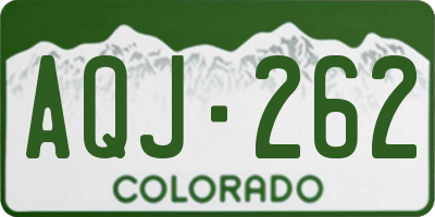 CO license plate AQJ262