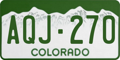 CO license plate AQJ270