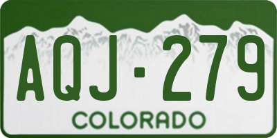 CO license plate AQJ279