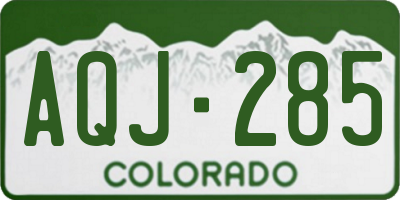 CO license plate AQJ285
