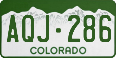 CO license plate AQJ286