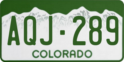 CO license plate AQJ289