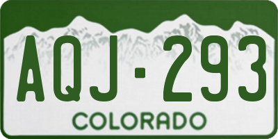CO license plate AQJ293