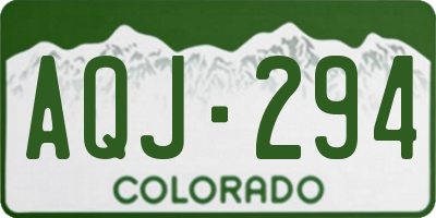 CO license plate AQJ294