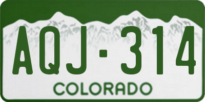 CO license plate AQJ314
