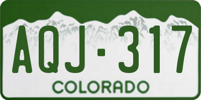 CO license plate AQJ317