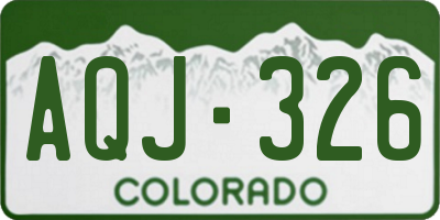 CO license plate AQJ326