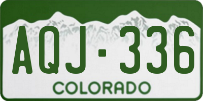 CO license plate AQJ336