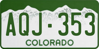 CO license plate AQJ353