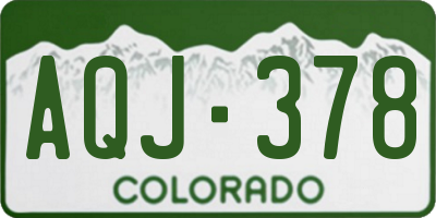 CO license plate AQJ378