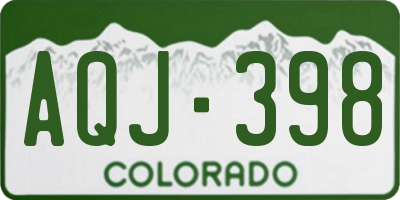 CO license plate AQJ398
