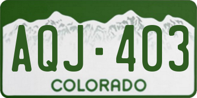 CO license plate AQJ403