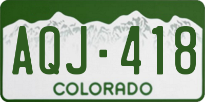CO license plate AQJ418