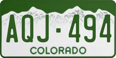 CO license plate AQJ494