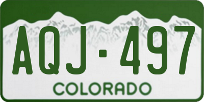 CO license plate AQJ497