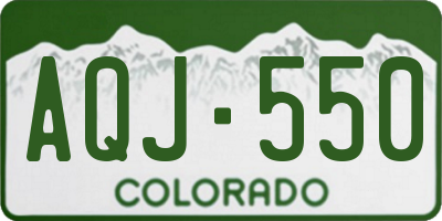 CO license plate AQJ550