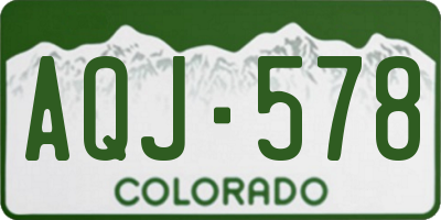 CO license plate AQJ578