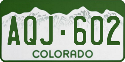 CO license plate AQJ602