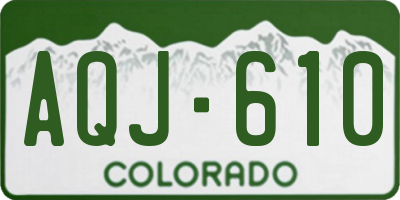 CO license plate AQJ610