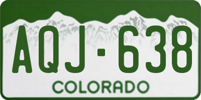 CO license plate AQJ638