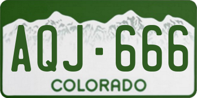 CO license plate AQJ666