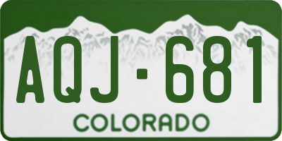 CO license plate AQJ681