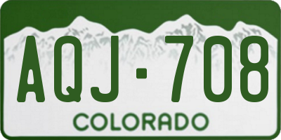 CO license plate AQJ708