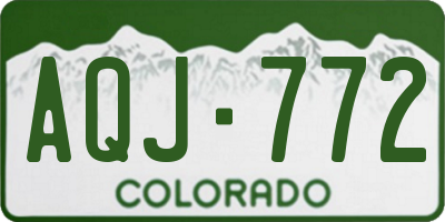 CO license plate AQJ772
