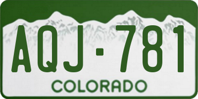 CO license plate AQJ781