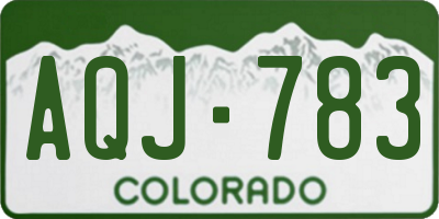 CO license plate AQJ783