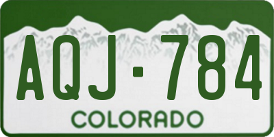 CO license plate AQJ784