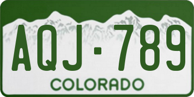 CO license plate AQJ789
