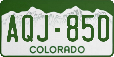 CO license plate AQJ850