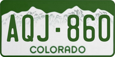 CO license plate AQJ860
