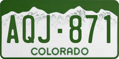 CO license plate AQJ871