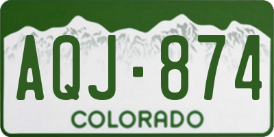 CO license plate AQJ874