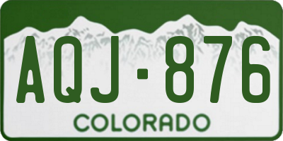 CO license plate AQJ876