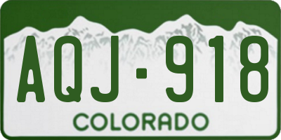 CO license plate AQJ918